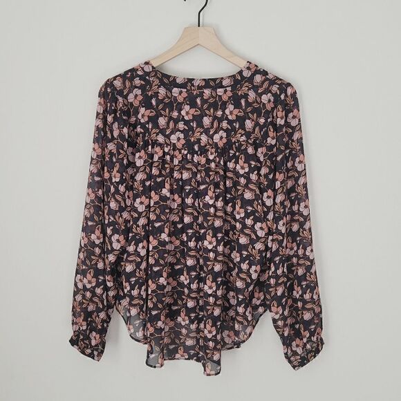 Loft Floral Chiffon Button Front Blouse Size Extra Small - Picture 8 of 8